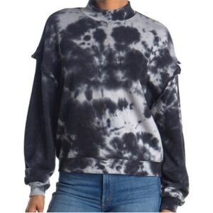 Mauby Gray Tie Dye Mock Neck Sweatshirt
